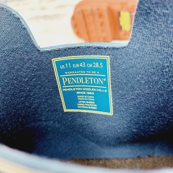 Pendleton Blue Rubber Chelsea Rain Boots with Contrast Orange Soles D520 - Picture 10 of 11